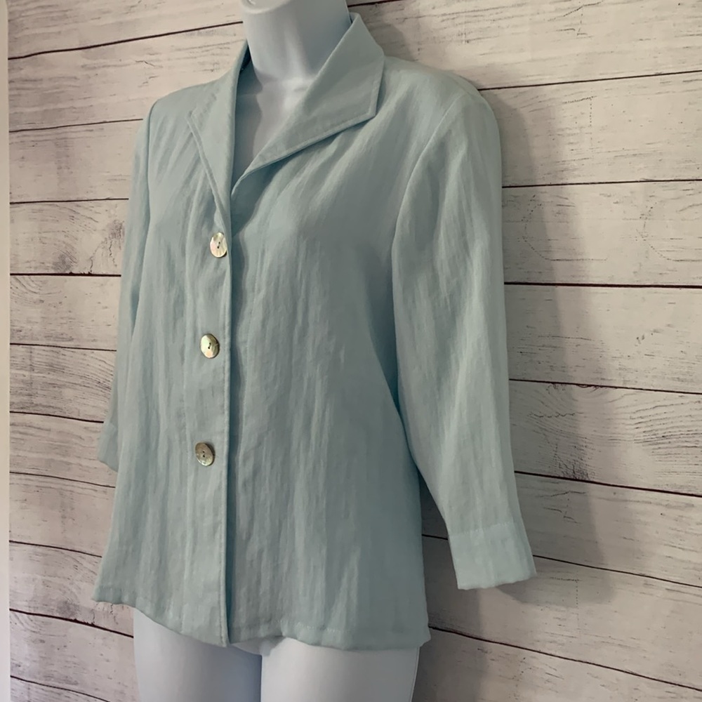 Fridaze Linen 100% Linen Collared Button-Down Lig… - image 3